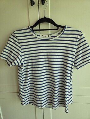 AMO Blue & White Striped T-shirt